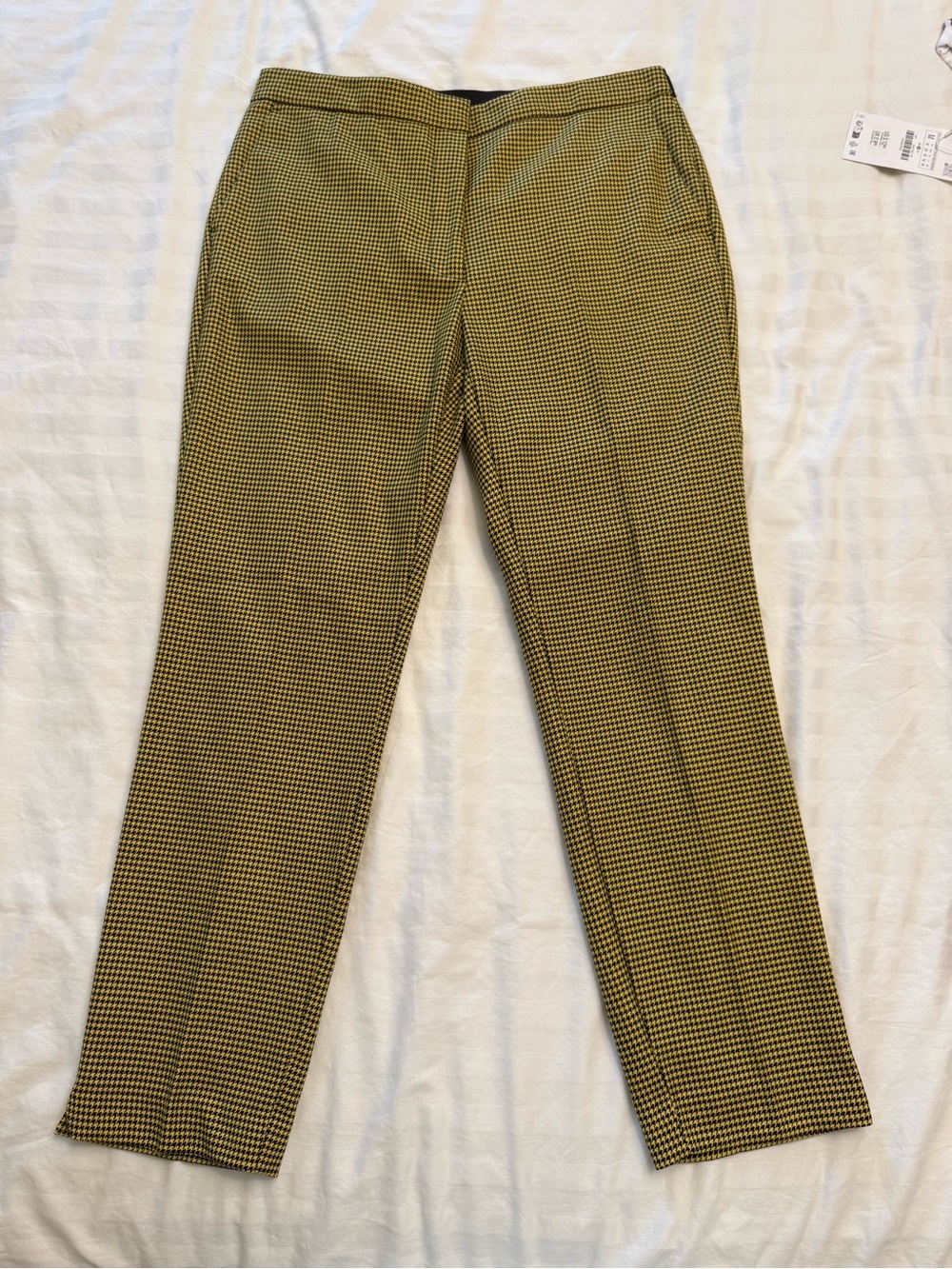 Zara Black and Yellow Houndstooth Knit trousers